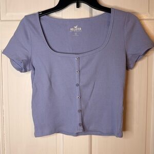 Hollister Women's Lavender Button-Down Shirt